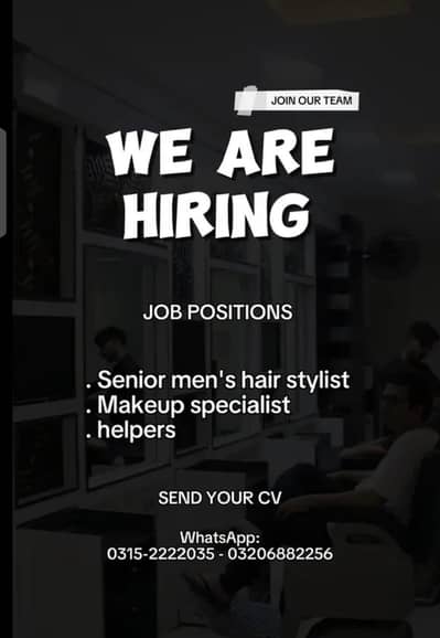 Hair stylists and staff required
