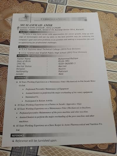 Diploma Holder (Engineering) – Fitter / Helper / Operator Job Required