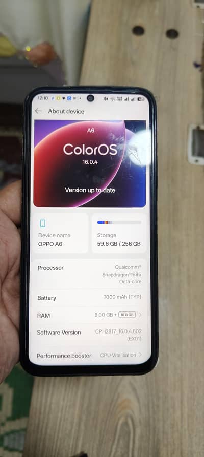 oppo a6 4 month just used 8+8/256Gb full box  warranty available 6mnth