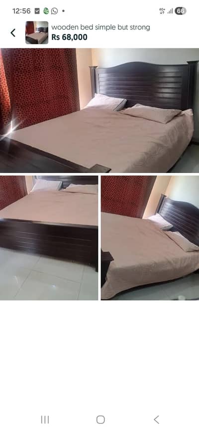 Solid wooden king Suze Bed