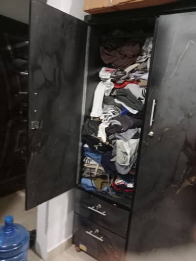 BLACK MARBLE WARDROBE (2 door + drawers)
