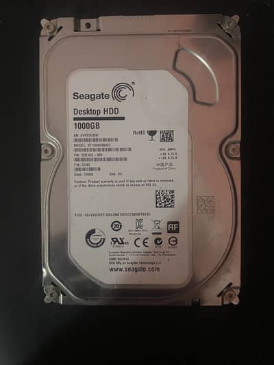 Seagate 1TB Hard Drive 100 Health (Used)