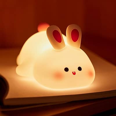 Bunny Silicone Night Lamp Rechargeable LED Light for Kids & Babies Pak