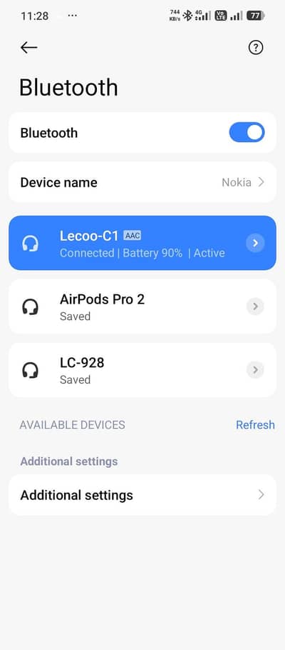 LECOO BLUETOOTH HEADPHONES 