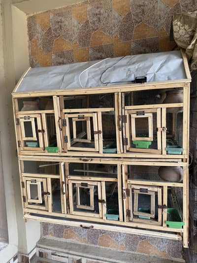 Wooden cage kail wood six portion cage