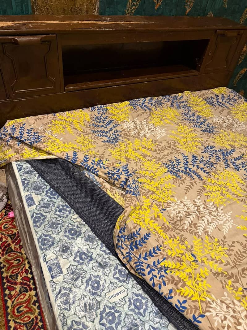 solid old original wood bed 2