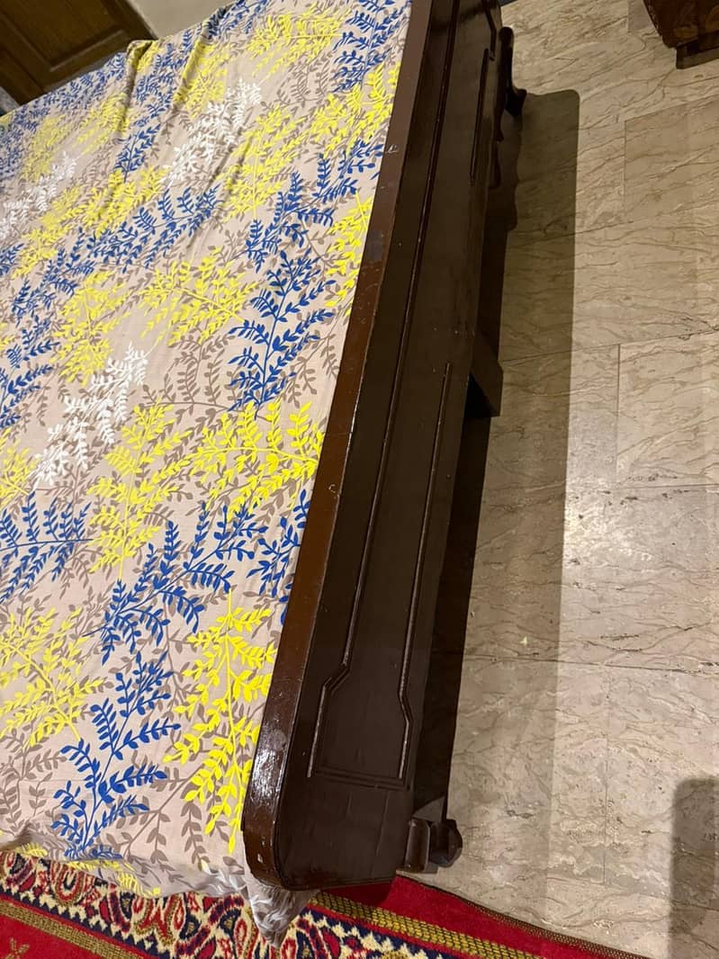 solid old original wood bed 3