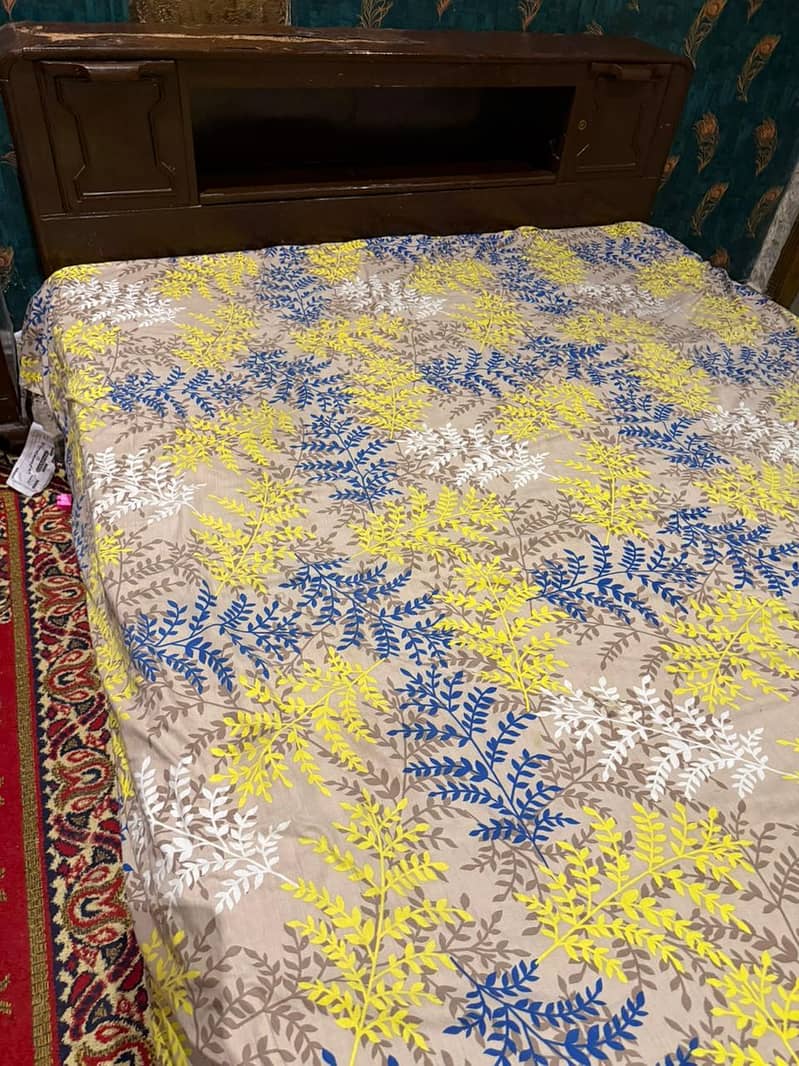 solid old original wood bed 4