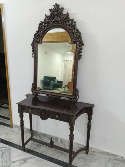 Console table with mirror