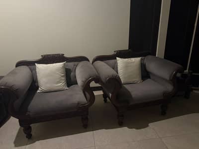 2 set chairs grey color