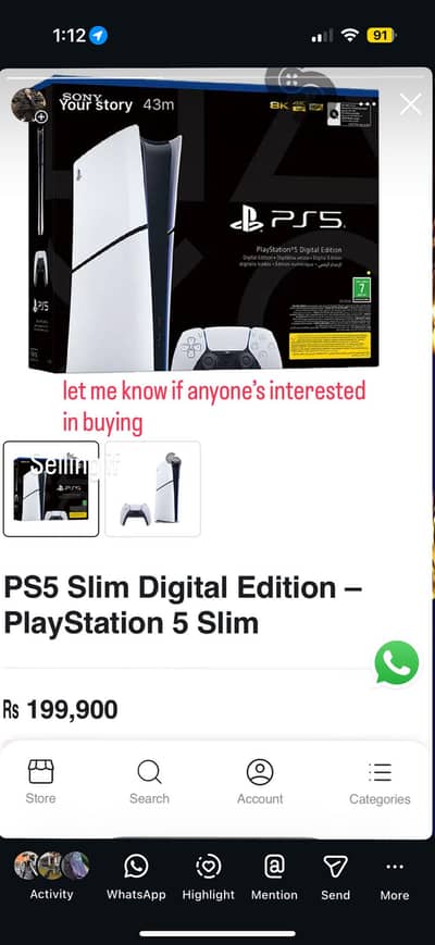 PlayStation 5 Slim Digital Edition – 1TB (Mint Condition)