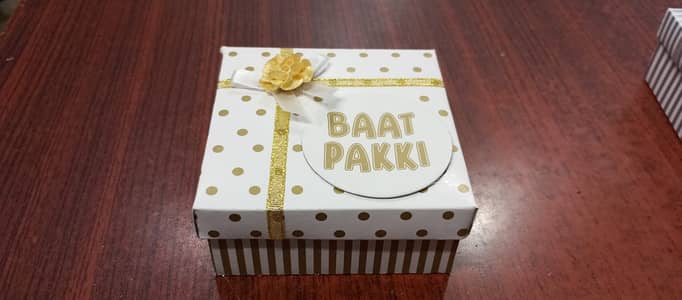 Fancy boxes for mithai, Engagement, Baat Pakki, Nikkah Mubarak etc.