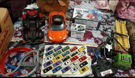 hotwheels car and matel air plane  and plastic toy car