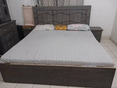 Bed set for sale with side tables