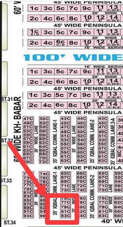 35 Feet Wide Road Behind Of Main KHYBAN E BABAR 100 Feet wide Road near 34 Street Best For Office Building. WELLCOME Builder and Investor.