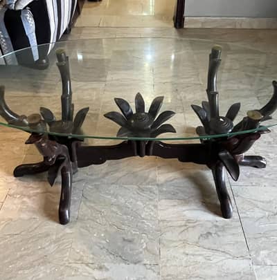 2 Beautiful Center Tables for Sale – Glass & Wooden