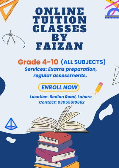 Online Tuition available for Grade 4-10