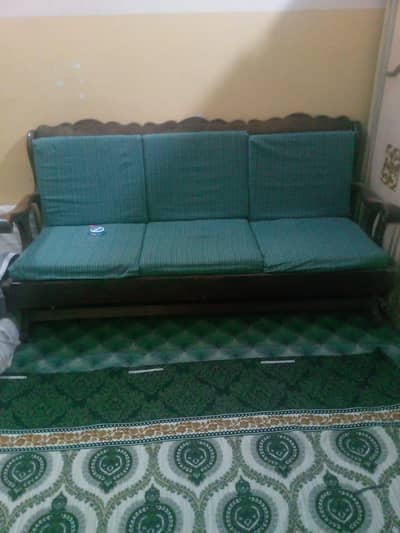 5 seater wooden sofa antique
