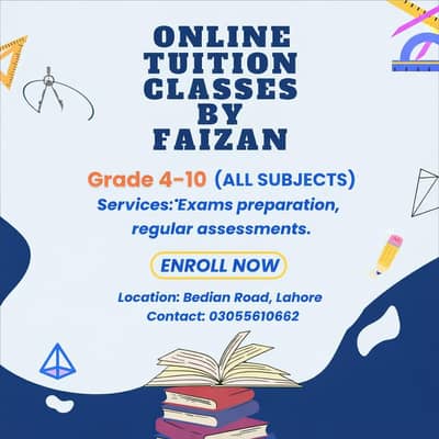Online Tuition available for Grade 4-10