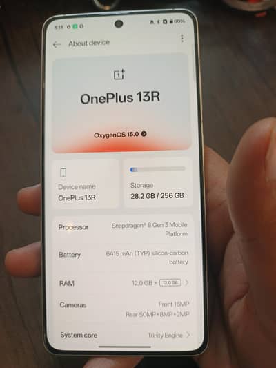 OnePlus 13R 12Gb 256 Gb 8 Gen 3 processor