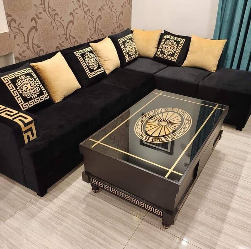 L Shape Sofa with Table 0