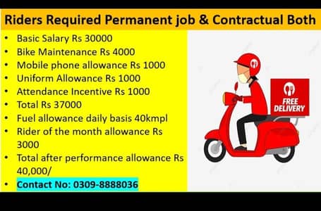 Rider Required In Lahore Dairy Products Delivery