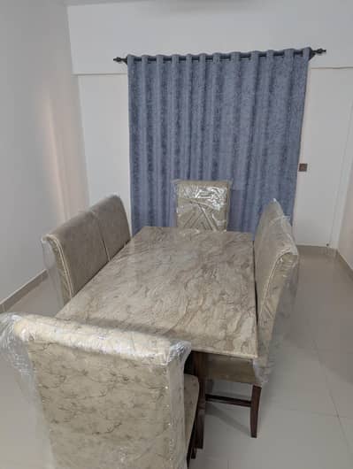 Premium 6-Seater Marble Top Dining Table Set - Like New