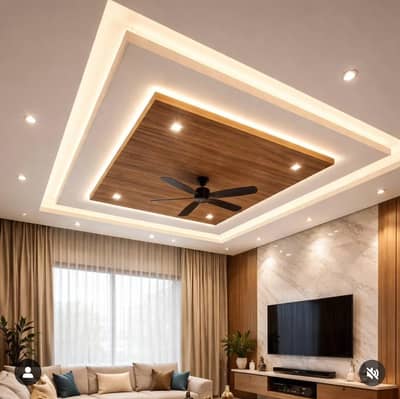 False Ceiling, Wallpaper, Pvc Wallpanel, Vinyle Wood Flooring, Blinds
