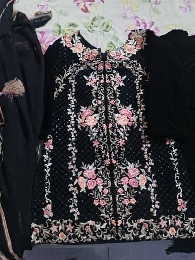Stylish Black Shaneel Suit for Sale