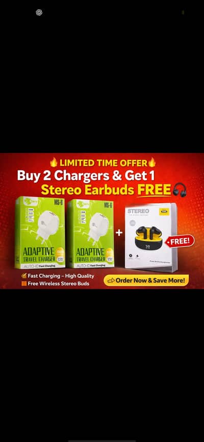 Buy 2 Adative MS-6 Charger get 1 Stereo earbuds free