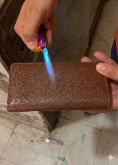 Premium Real Leather Wallet – 20 Pockets, Fire Resistant