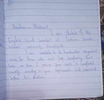 Handwritten Assignment Services – BS English Student 