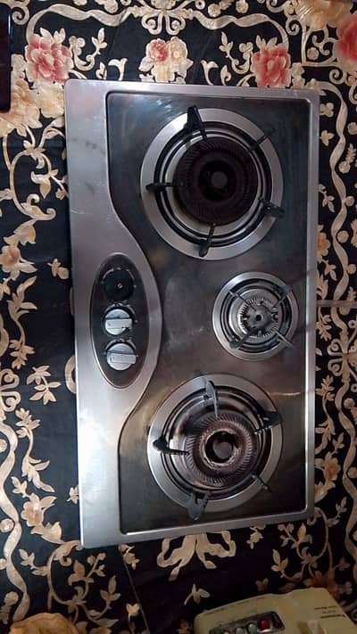 gas steel stove 3 burnel