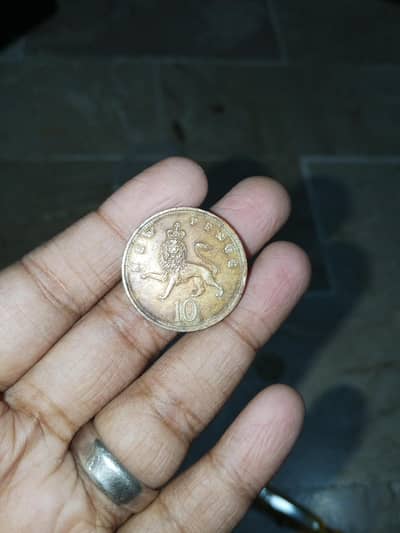 10 penny old coin