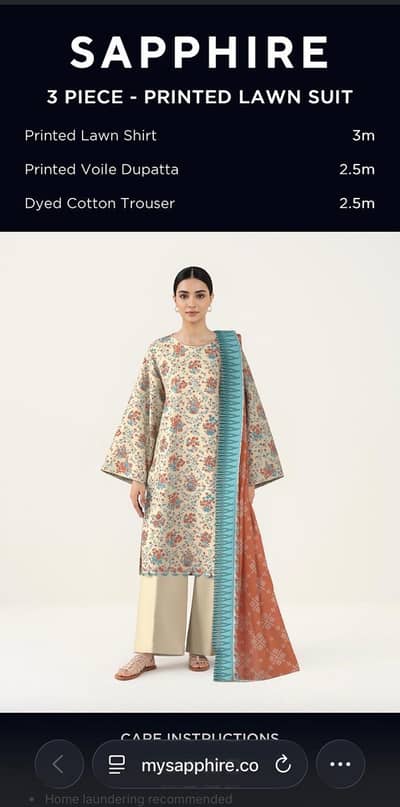 Sapphire 3-Piece Unstitched Printed Lawn Suit | Original Price 3599