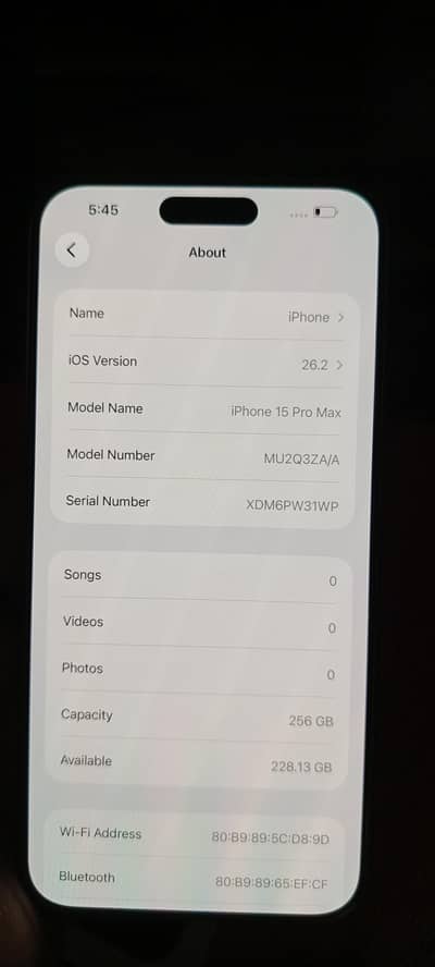 I phone 15 pro max 256Gb dual physical PTa Approved