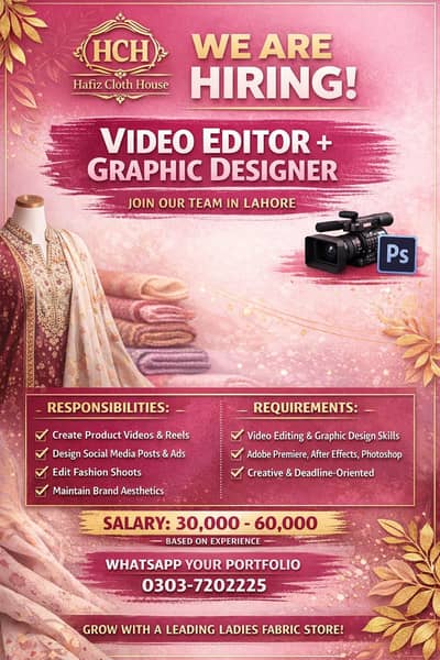video editor+ graphic designer