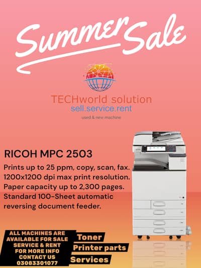 RICOH MPC 2503 COLOR PRINTER PHOTOCOPIER