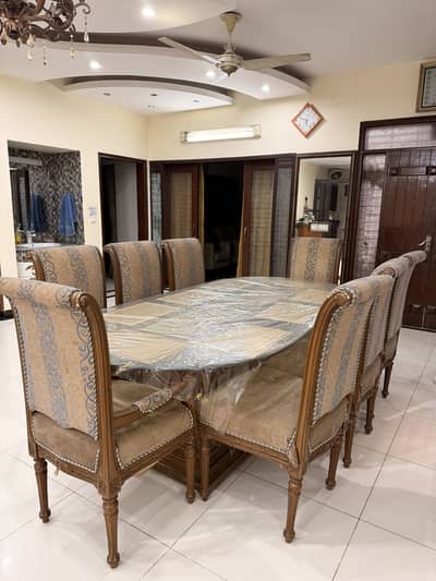 8 Seater Dining Table Set for Sale – Solid Wood – Great Condition