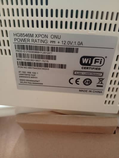 Huawei HG 8546M Xpon Fiber optic Router 5dBi Antinna