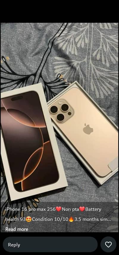 iPhone 16 Pro max 256GB Non PTA Genuine