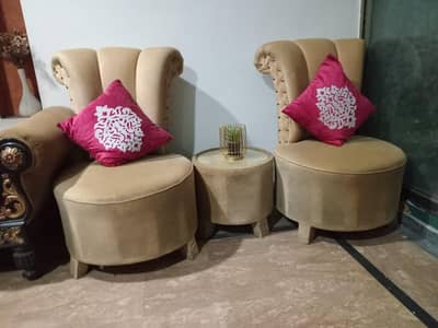 2 Wooden Chairs and Table