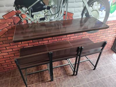 3.5 ft wall attach table 2 and 6 chairs