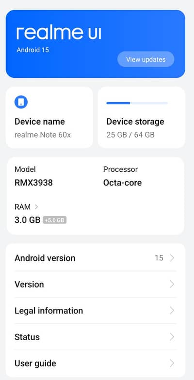 Realme note 60x