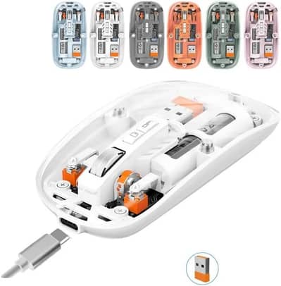 Mouse Wireless M233,Transparent Magnetic Mouse 2.4G Rechargeable