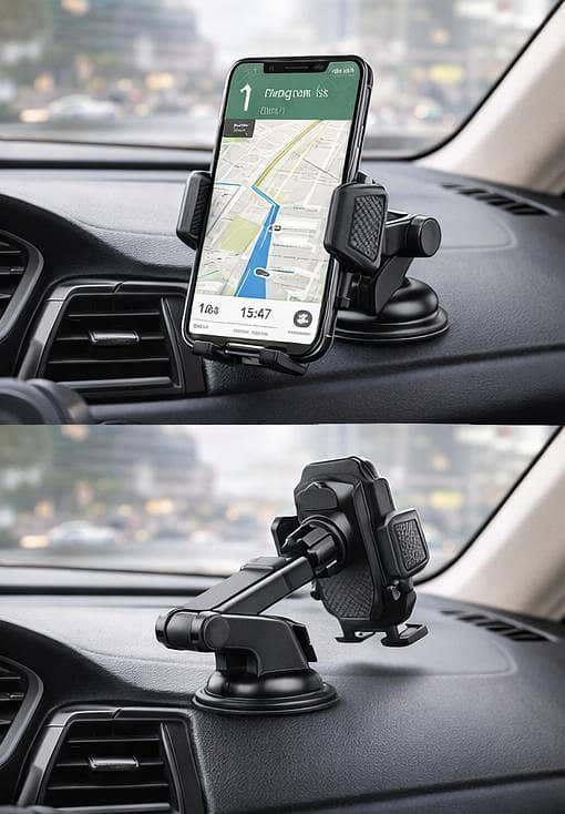 SH-3100 Mobile Phone Holder Car Mount with 360° Rotation & One-Hand Operation
