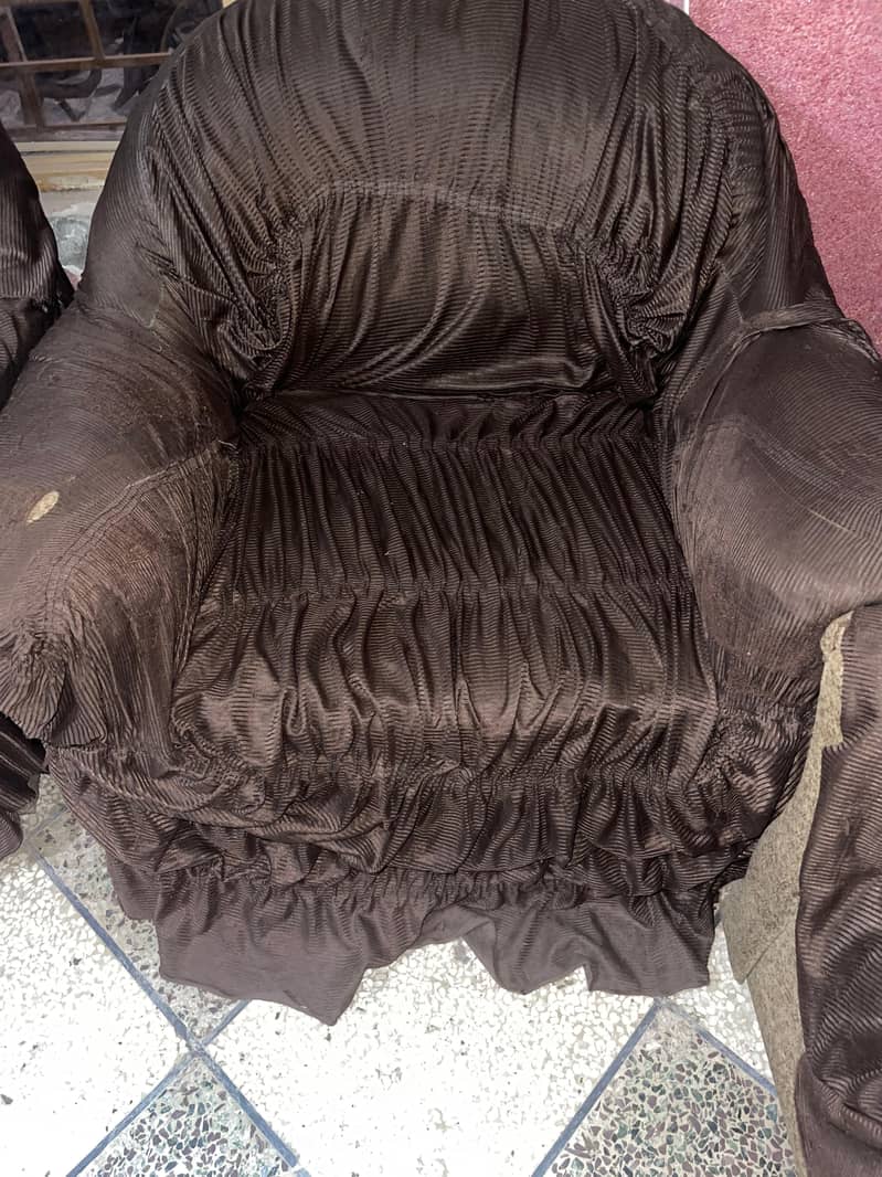 Three seater sofa and 2 single sofas 3