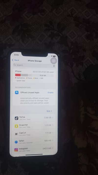 I phone xr 10by7 condition jv 64gp battery health 78%panal change back