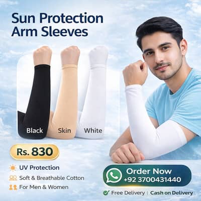 Premium Sun Protection Arm Sleeves - Cotton Jersey (Unisex)