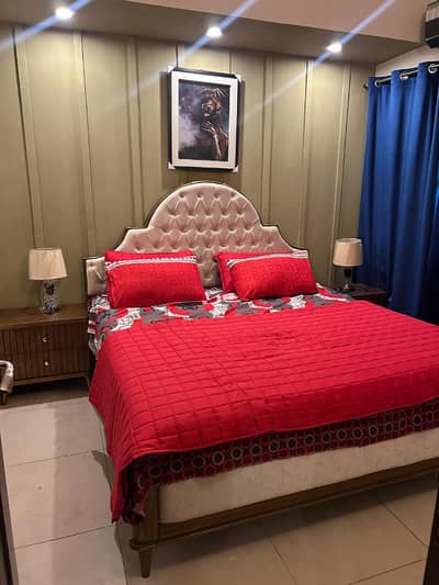 Daily weekly basis 2 bedrooms apartment luxury furnished available for rent location E-11 2 isl